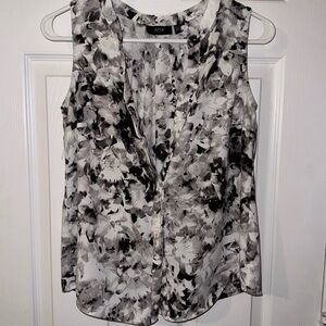 Apt. 9 Monochrome Floral Sleeveless Blouse